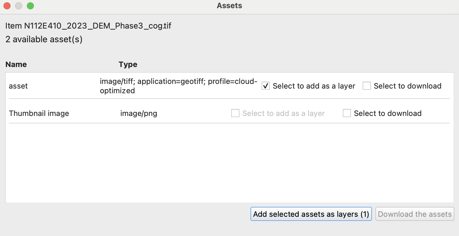 Add Asset